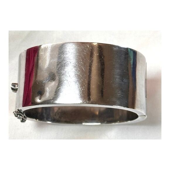 Vintage Mexico Brenda Schoenfeld Design Sterling Silver Wide Cuff - Picture 2 of 12
